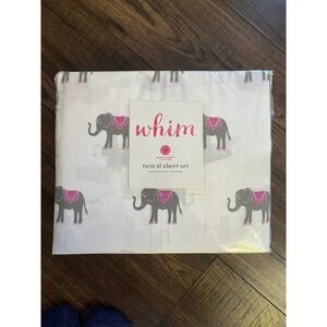 Martha Stewart Whim Elephant Print Cotton Sheet Set TWIN XL Boho TRUNK SHOW NEW